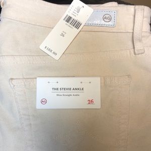 Creme corduroy AG Stevie Ankle Pants. Size 26.